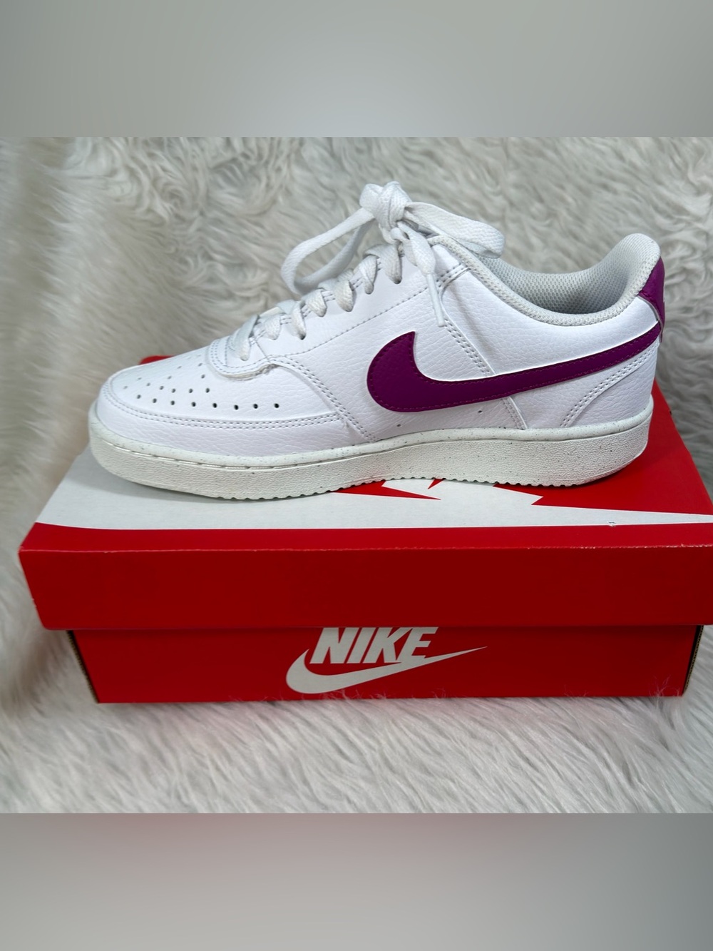 New in Box Nike Court Vision Low Next Nature Cactus Flower sz 7.5 White Pink NWT